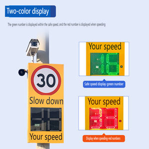 لافتة سرعة رادارية LED تعمل بالطاقة الشمسية مع كاميرا وشاشة ألومنيوم ثلاثية الأرقام للتحذير المروري وشبكة واي فاي وتغذية راجعة ديناميكية وكاشف للسيارات 18 - Product Image 4
