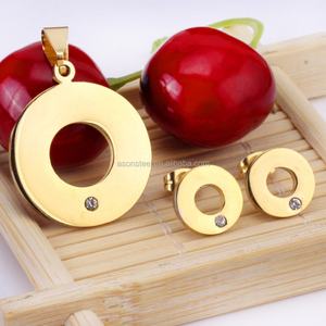 Joyas De Acero Inoxidable Stainless Steel Round <b>Jewelry</b> <b>Set</b> Bisuteria <b>Brides</b> to Earrings and Necklaces - Product Image 5