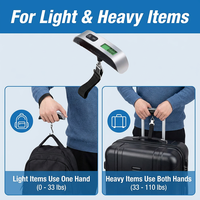 Báscula Digital Portátil para Equipaje, con Pantalla LCD, 110 lb/50 kg, OEM ODM, Plástico ABS