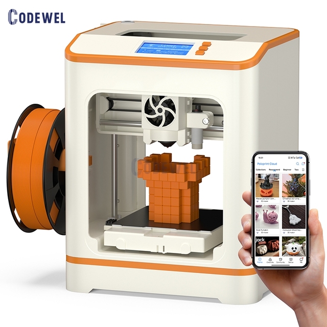 New Mini Faster 3D Printer Fully Assembled 3D Printer for Beginners Kids Toys Printing Model Toy FMD Automatic Level