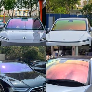 Film pour vitres de voiture en PET à changement de couleur <span class=keywords><strong>caméléon</strong></span> rouge-violet, rose fantôme, violet <span class=keywords><strong>royal</strong></span>, avec isolation thermique bloquant 99% des rayons infrarouges - Product Image 3