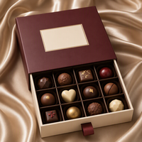 Boîte cadeau en papier de luxe avec plateau de séparation pour chocolats, pour emballage alimentaire haut de gamme, ensemble de boîtes cadeaux