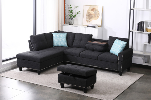 Gris anthracite + Lin + 3 places + Mousse
