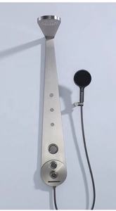 Juego <span class=keywords><strong>de</strong></span> ducha termostático cuadrado <span class=keywords><strong>de</strong></span> latón cepillado Pipa con grifo <span class=keywords><strong>de</strong></span> una sola manija, efecto lluvia suave, cerámico, moderno, con aumento <span class=keywords><strong>de</strong></span> presión, <span class=keywords><strong>de</strong></span> 3 orificios, montaje en pared, para hotel - Product Image 5