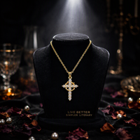 Nouveau Collier Pendentif Rotatif en Zircon Diamanté, Couronne, Croix et Prière Biblique, Tendance 2026, Luxe Léger, pour Femme