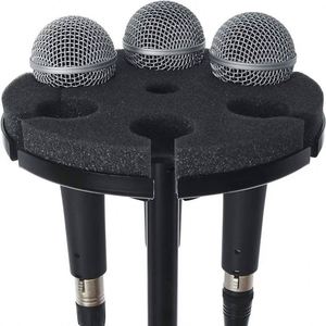 Soporte de Micrófono de Mano Metálico, Soporte para 6 Micrófonos, 6 en 1, Espuma Antiviento para Micrófono de TV - Product Image 1