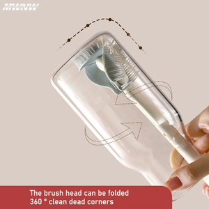 Cepillo de silicona para biberones, limpiador de vasos, cepillo de mango largo para limpiar botellas, herramienta de limpieza de cocina - Product Image 3