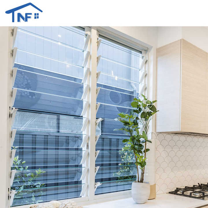 Modern Wooden Crate with NF Tinted Glass Louvre Windows