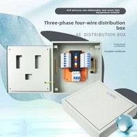 Boîtier de distribution triphasé à quatre fils IP55 pour intérieur/extérieur, protection de porte, installation électrique, barre omnibus double alimentation, chantier de construction