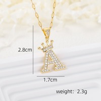 Collar con Colgante de Letra Inicial Chapado en Oro, 26 Letras del Alfabeto de la A a la Z, Micro Pavé de Circonitas, Joyería Personalizada con Nombre para Mujer