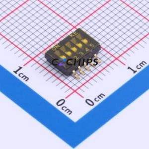 DSHP05TSGET DIP Switch SMD-10P,5.4x7.9mm Switch Flat Toggle, Groove Type Single Pole Single Throw 5 Gull Wing Type - Product Image 1