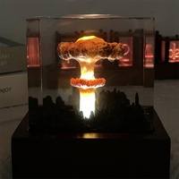 Lampe de table en résine époxy personnalisée, ornements créatifs en résine, lumières nocturnes en forme de nuages explosifs, vente en gros
