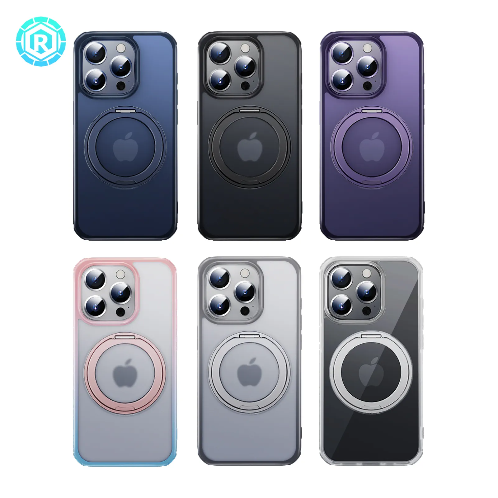 Magnetische Handyhülle für iPhone 15 Pro Telefonzubehör mit 360-Grad-Gewindeständer