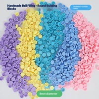 Blocs de construction en plastique en gros, remplissage de balles TPR faites à la main, petites granules, capuchons de perles, accessoires de kit d'artisanat DIY, directement de l'usine