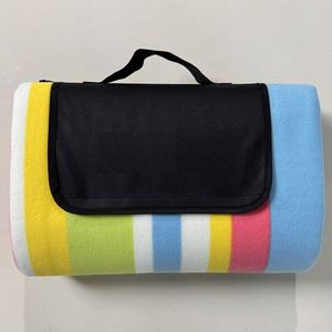Custom Logo Fleece Waterproof <b>Foldable</b> Outdoor Picnic Mat With Flap Travel Blanket for Camping <b>Beach</b> - Product Image 6