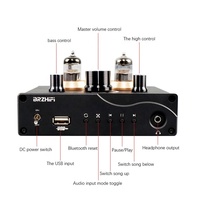 BRZHIFI 65U Tube Preamplifier BT5.0, Lossless Player Headphone APP penguat kendali jarak jauh dan Stereo HIFI Amp meja putar Digital