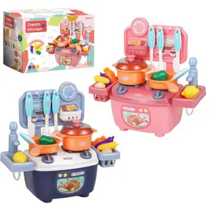 女の子のためのキッチンセットプラスチックミニおもちゃ子供家族ふり面白いおもちゃキッチンプレイセットユニセックスクッキングセットキッズプラスチック