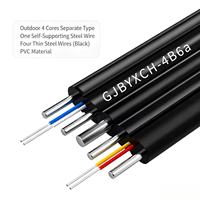 Cable de Fibra Óptica Aéreo FTTH de 4 Hilos Monomodo G657A/G652D LSZH/PVC con Membra de Refuerzo, 2km, 1260-1620nm, Temperatura de Operación -10~+40C