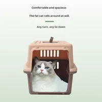 Cage de transport pour animaux de compagnie approuvée par l'IATA, pliable, portable, pour chats et chiens de taille moyenne à grande, robuste, ventilée, pour les voyages en avion