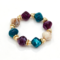 Perles irrégulières multicolores 19*18mm, bijoux en perles acryliques, bracelet pour femmes