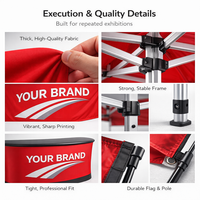 Kit de Soutien Personnalisé pour Salons Professionnels avec Nappes, Bannières et Drapeaux de Marque pour Stands d'Exposition