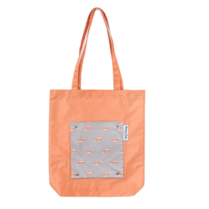 Custom Logo Female Medium <b>Folding</b> Cartoon Multicolor Canvas Polyester Shopping Lunch Tote <b>Bag</b> Reinforced Handle - Product Image 1