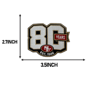 Écusson brodé anniversaire des San Francisco <span class=keywords><strong>49ers</strong></span>, logo de l'équipe de football, badge thermocollant pour chapeaux, vêtements, objets de collection pour fans - Product Image 3