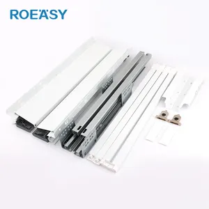 ROEASY Double Wall Slim Drawer Box Undermount Telescopic Slide Cabinet Soft Close Drawer Runner Slide