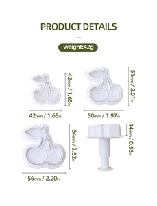 3Pcs Sáng Tạo Cherry Mùa Xuân Mô Phỏng Đường Bánh Nướng Khuôn Thiết Lập Tùy Chỉnh Nhựa <span class=keywords><strong>Cookie</strong></span> Máy Cắt Cho Nhà Bếp Sử Dụng - Product Image 6
