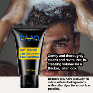 แชมพูและครีมนวดผมออร์แกนิค 2-in-1 สำหรับผู้ชาย สีเทา ช่วยปรับสีผมให้สว่างขึ้น สำหรับผมหยิก เกรดพรีเมียม - Product Image 1