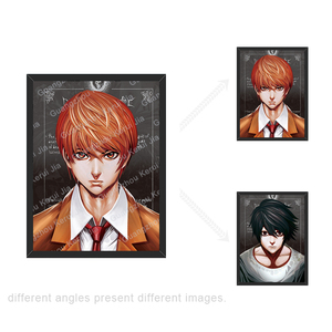 Venta al por mayor personalizado 3D lenticular japonés Manga holográfica anime poster <span class=keywords><strong>death</strong></span> <span class=keywords><strong>note</strong></span> 3D movimiento Flip poster anime imagen para Decoración - Product Image 2