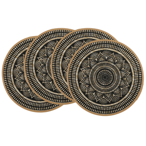 แผ่นรองจานลายดอกบัวสีดำและสีขาว ดีไซน์ใหม่ปี 2026 ทนความร้อน ทำจากผ้ากระสอบป่าน สำหรับโต๊ะอาหารในครัว - Product Image 6