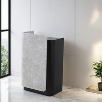 Bureau d'accueil moderne et minimaliste haut de gamme pour hall d'entreprise – Meilleure vente, haute résistance, noir