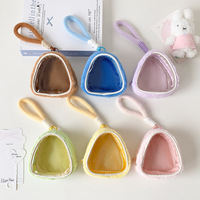 Sac de transport triangulaire en peluche mignon avec fenêtre transparente pour exposition extérieure, pour petites poupées Kawaii de 10 cm et jouets en peluche porte-clés