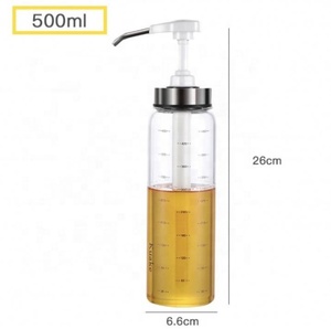 Dispensador de salsa y jarabe en botella de vidrio con cabezal de bomba de presión ancha para salsa picante casera, kétchup y aderezo para ensaladas - Product Image 5