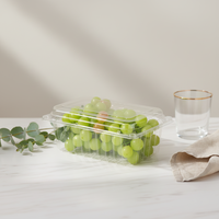 Emballages en blister PET jetables de qualité alimentaire, boîtes à clapet avec trous de ventilation, boîtes à fruits frais, boîtes à pâtisserie, gaufrage recyclé