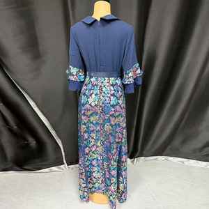 Nuovo Abito Donna 2025 Stile Europeo-Americano <span class=keywords><strong>Taglie</strong></span> <span class=keywords><strong>Forti</strong></span> Vintage Antistatico Elegante Stampato in Poliestere Design Cut-and-Sew con Vita Impero - Product Image 3