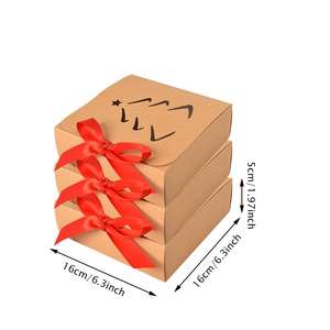 กล่องของขวัญคริสต์มาสแบบเปิดฝาพลาสติก สำหรับบรรจุภัณฑ์วันหยุด ใช้เก็บและจัดแสดงของขวัญในเทศกาล - Product Image 4