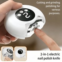 Coupe-ongles électrique portable avec écran numérique, 3 vitesses réglables, coupe-ongles et polisseur 2 en 1, rechargeable par USB, lumière LED