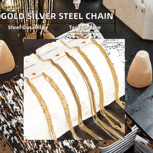 <span class=keywords><strong>Lovestory</strong></span> A2720 Cadena de Acero Inoxidable Chapada en Oro de 18k, Resistente al Deslustre, para Fabricación de Joyería, Collares y Pulseras - Product Image 2