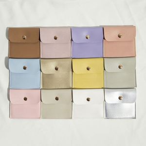 Sac à bijoux en cuir PU tendance avec bouton métallique pour emballage cadeau printemps/été et rangement de bijoux - Product Image 6