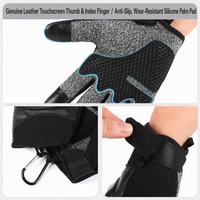 Gants anti-coupure OEM pour l'extérieur, niveau 5, coque en fibre de carbone, revêtement en cuir, antidérapants, compatibles écran tactile, pour travaux en extérieur