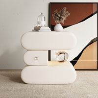 Table de chevet en bois massif simple et durable avec rangement, style crème, prix abordable, pour chambre à coucher, maison et appartement