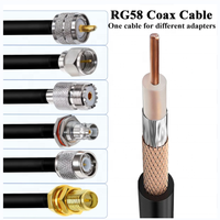 Câble coaxial RF personnalisable Pigtail RG58 50 Ohm à conducteur en cuivre pour navigation GPS, levés RTK et systèmes de micros sans fil