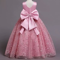 Robe de princesse longue en tulle multi-styles pour enfants, broderie de sequins, robe de demoiselle d'honneur, robe de mariage