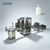 Ligne de remplissage rotative ESKO pour shampoing, savon liquide, détergent, sérum cosmétique, flacons en verre de 10 à 500 ml, machine de bouchage servo
