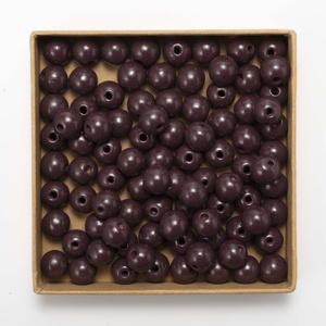 Perles rondes colorées en bois de lotus de 14 mm du fabricant original <span class=keywords><strong>DJ</strong></span>, accessoires DIY pour enfants avec cordon en jute et pompon - Product Image 4