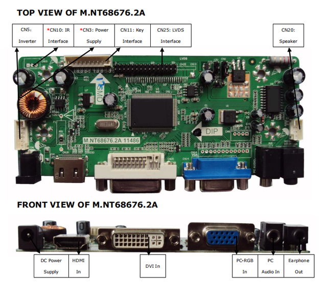 Factory Directly Motherboard M.NT68676.3 AD Board Input LVDS Signal LCD Controller Board Driver Board For LCD Panel
