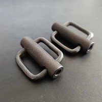 Carosung – sangle en Nylon avec revêtement en oxyde noir, Rectangle en acier inoxydable, boucles coulissantes, barre centrale moletée, boucle coulissante 25mm