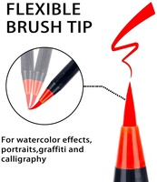 Touchfive — marqueurs d'art Pentel de 18/24 + 2 couleurs, à base d'eau, stylos à brosse pour aquarelle, peinture pour dessin, calligraphie